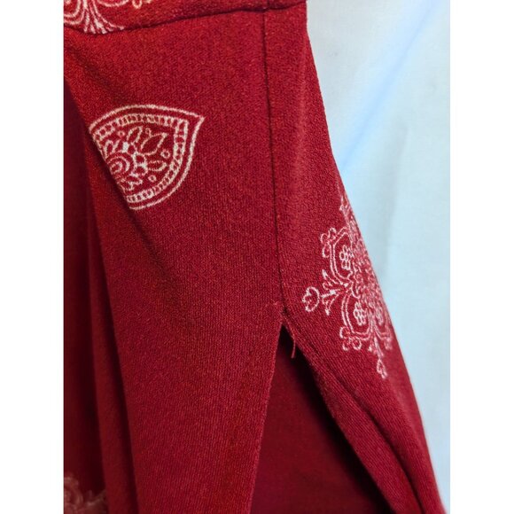 LuLaRoe Xanthe XXS Red Paisley Print Romper With Pockets & Tie Waist - Picture 6 of 6